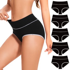 Migbean Womens Underwear Cotton Panties for Women Pack Tummy Control Plus Size Underwears Briefs 2/5