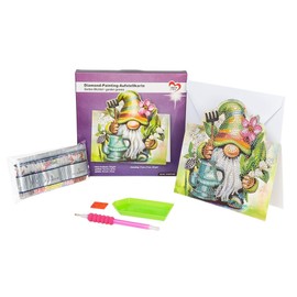 Ideen mit Herz Diamond Painting Stand Card | 370 g/m² | 16.3 cm x 16 cm | Includes Envelope & Tools (Garden Gnome)