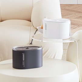 PETSEE Automatic Pet Water Fountain 2.5L Capacity Water Dispenser, Ultra-Quiet Pump, Multi-Filtration System, BPA-Free Material for Cats, Easy to Clean and Assemble S1 Lite Grey