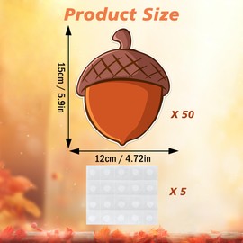 Wonmon 50 PCS Acorn Cutouts for Bulletin Board Decoration, Fall Acorns Paper Cutouts Acorn Cut Outs for Thanksgiving Fall Autumn Party Office School Classroom Bulletin Board Decor, 5.9 in