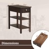 Tangkula Narrow End Table, 24.5”H Farmhouse Bedside Table w/Drawer, Open