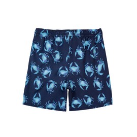 CALBOUNT Boys' Swimming Shorts Printed Quick Dry Swim Shorts with Inner Shorts, navy crab