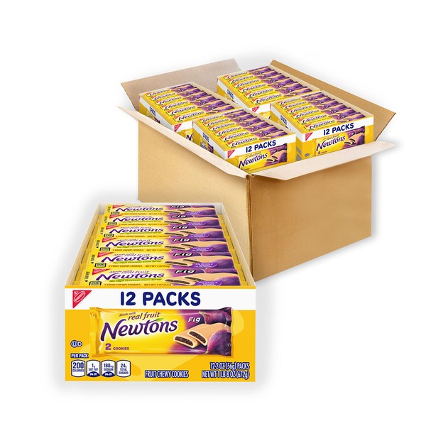 Newtons Soft & Fruit Chewy Fig Cookies, 48 Snack Packs (2 Cookies Per Pack, 4 Boxes)