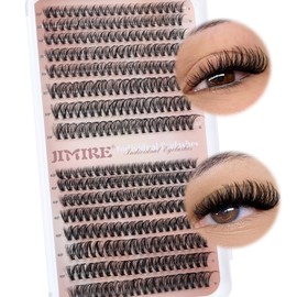 JIMIRE Lash Clusters Natural 320Pcs Cluster Eyelash Extensions Wispy 30D+40D Eyelash Clusters D Curl 9-16MM Mixed DIY Cluster Lashes Faux Mink Fluffy Lash Extension Beinners Friendly by JIMIRE