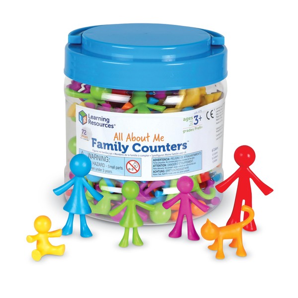 Learning Resources All About Me Family Counters, Set of 72, Ages 3+, SEL, Sensory Skills,Color Recognition
