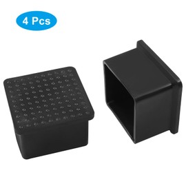 BokWin 4 Pcs Chair Leg Caps 1.6 Inch*1.6 Inch Square Furniture Floor Protectors Anti-Slip Plastic Sofa Table Chair Leg End Cap Cover(Black)