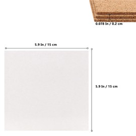 MUKLEI 72 Pieces 6 x 6 Inch Self Adhesive Cork Sheets, Sticky Back Cork Square Cork Backing for Tiles, Coasters and DIY Crafts