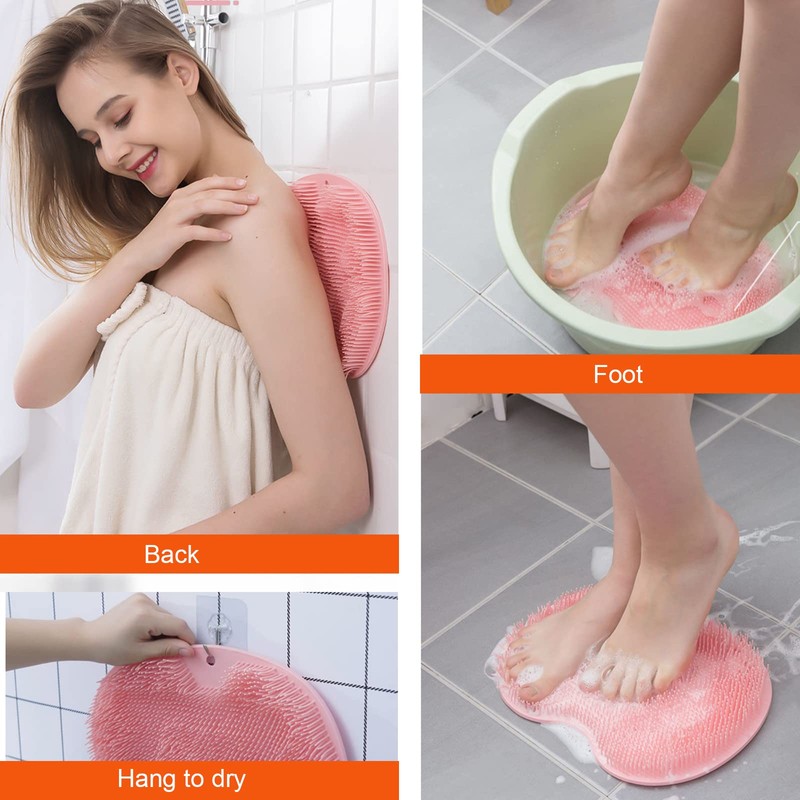 Paquete de 2 cepillos de silicona para ducha y pies,