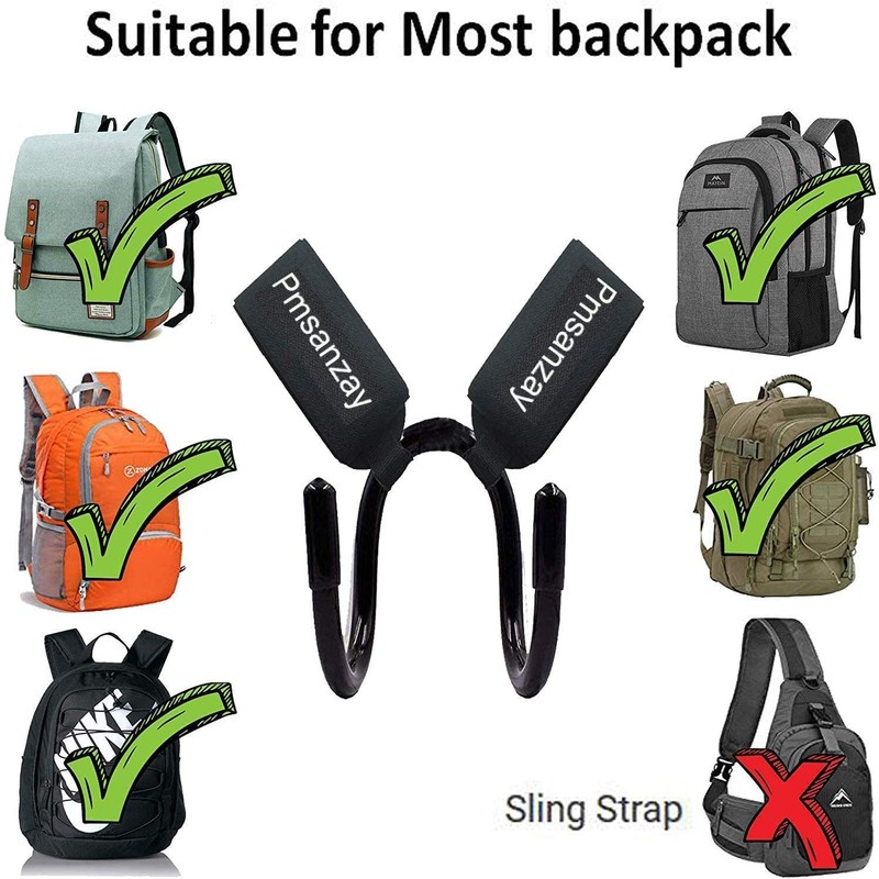 2 Pack - Professional Backpack Attachment Carrier Hanger Rack Hook