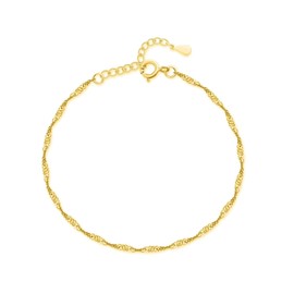 MARLION JEWELS Women's Bracelet with Shiny Waves Gold-Plated / Silver-Plated Surgical Steel Women's Bracelet Ideal for Valentine's Day and Mother's Day Gift, Birthday... Jewellery Women's Bracelets