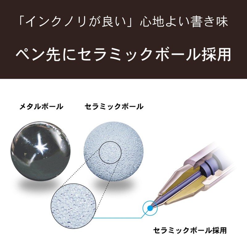 Kyocera Ballpoint Pen, Water-Based, Natural Wood, Case Included, Ceramic Ball,