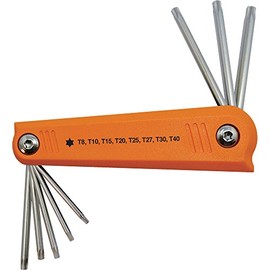 Dynamic D043209 Tools 8 Piece Torx Folding Hex Key Set, T8-T40