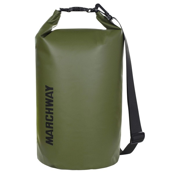 MARCHWAY Floating Waterproof Dry Bag 5L/10L/20L/30L/40L, Roll Top Sack Keeps Gear Dry for Kayaking, Rafting, Boating, Swimming, Camping, Hiking, Beach, Fishing (Army Green, 40L)