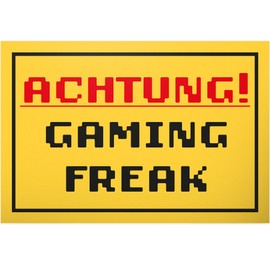 DankeDir! Gaming Freak Sign 30 x 20 cm Party Decoration Student Door Sign Room Decoration Party Gamer Gift Idea Birthday Gift Teenager Decoration Gamer Gift Boys
