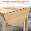 HOMCOM 55" Solid Wood Kitchen Table, Drop Leaf Tables for