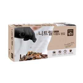 Myungjin Nitrile Disposable Gloves 100 sheets (black), large / 명진 니트릴 일회용 장갑 100매 (검정), 대