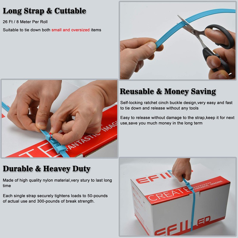 Lashing Straps,Reusable Nylon Strapping Kit Long Heavy Duty Tie Down