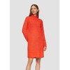 s.Oliver Knitted Dress with Stand-Up Collar and Drop Shoulders, orange