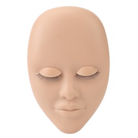Lash Mannequin Head Reusable Soft Rubber 3D Effects Replaced Eyelids Mannequin Head for Double Lash Extension Practice Light Brown