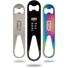 BAR NONE The Capstractor Key Pro | Bottle Cap Opener Bar Key Beer Speed Bartender Church Key, Black