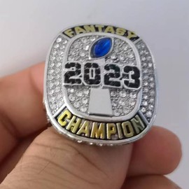 guancrown 2023 Fantasy Football Championship Ring Award Prize Sport MVP Winner FFL League Champion Ring (size 9, ring and stand)