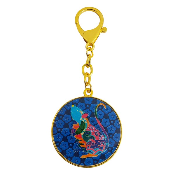 Isui Feng Shui Goods, Mouse Peach Blossom Charm Keychain, Zodiac