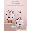 H&W Cow Piggy Bank, M Size, Unbreakable Coin Box for