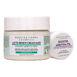 Kit Lacto Renew Cream Mask 100ml y Booster Arbutina 7% 30ml Todo tipo de piel