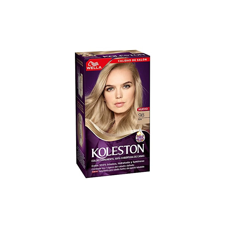 Koleston Tinte Permanente 98 Plata, 70 ml - Paquete de