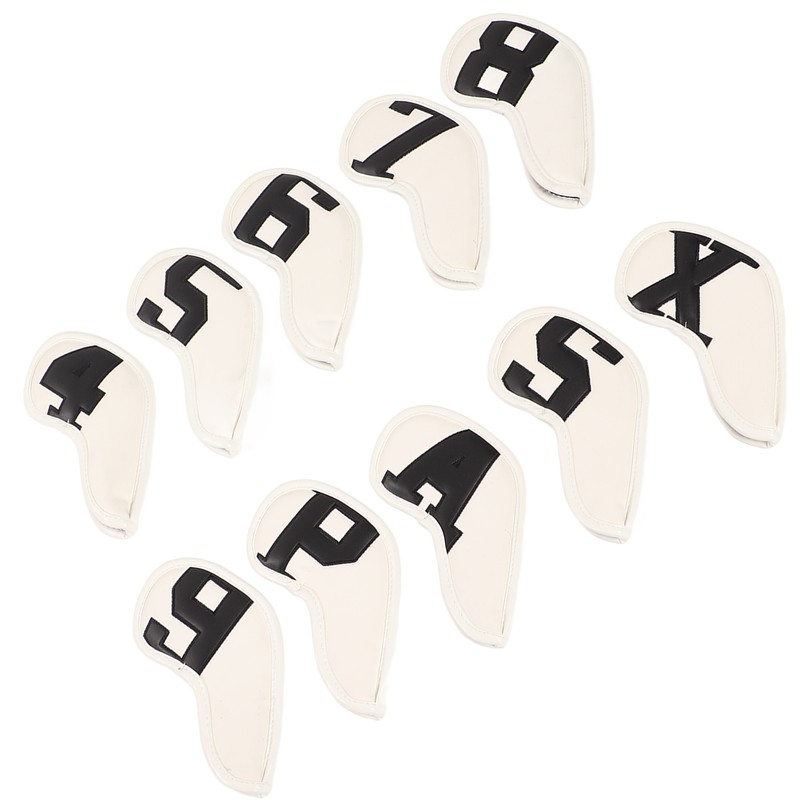 10pcs set PU Waterproof Golf Club Iron Cover Fine Sewing