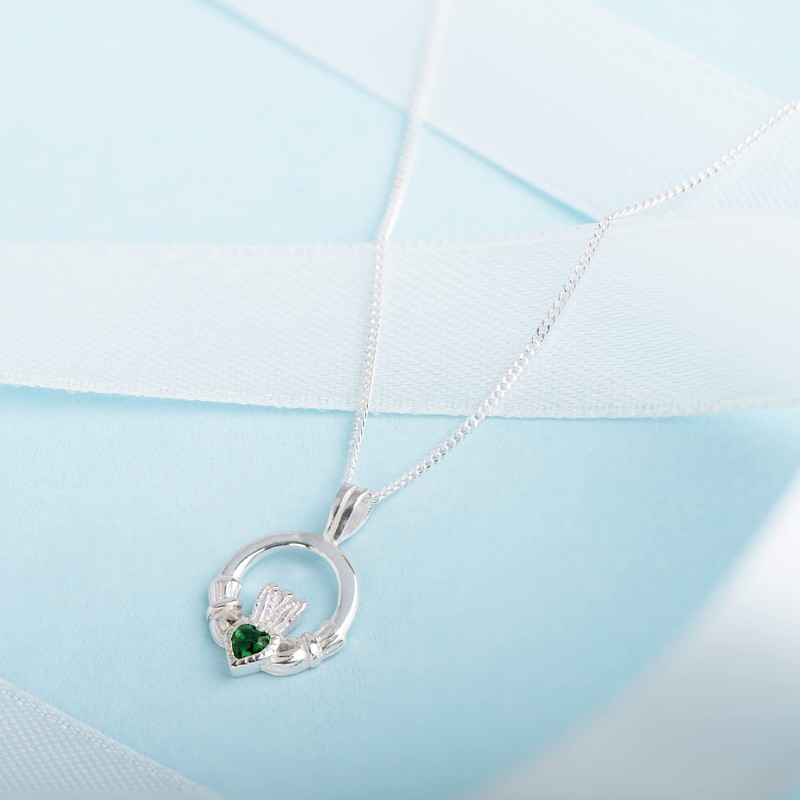 Aeon Jewellery Silver Claddagh Necklace - 925 Sterling Silver &