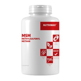 NUTRINAX MSM 365 Vegan Capsules 800 mg 1600 mg Methylsulfonylmethane per Daily Dose 365 Vegan Capsules No Magnesium Stearate No Additives High Dose Vegan