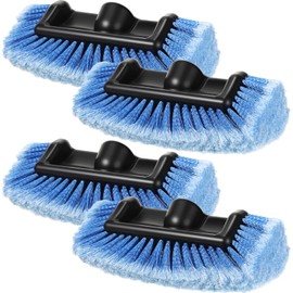 Vesici Car Wash Brush Head with Soft Detailing Bristle Flow Thru Car Cleaning Brush Exterior Car Wash Equipment for Auto Truck RV Boat Camper Washing, 10 Inch(Blue,4 Pcs)