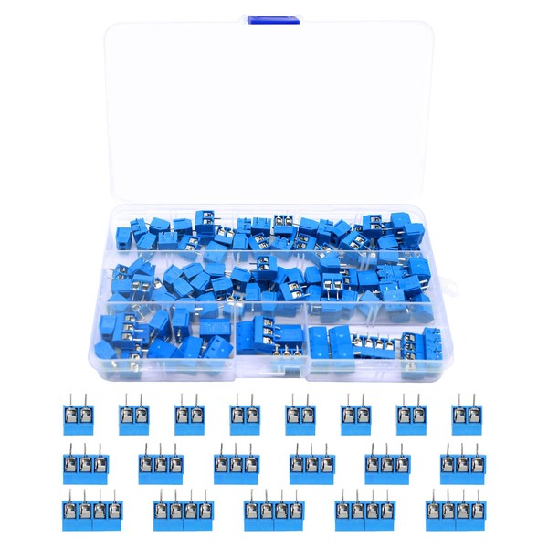 AYWHP PCB Screw Terminal Block, 5 mm Pitch Blue 2