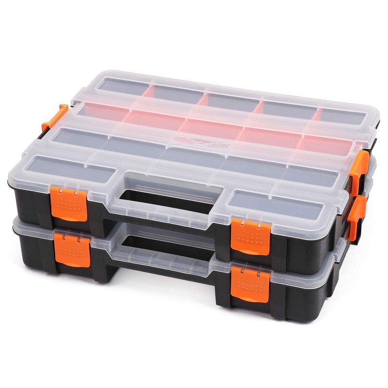 Makitoyo Tool Box Organizers, Interlocking Black Small Parts Organizer for