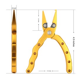CRAZY SHARK Mini Fly Fishing Pliers Aluminum Magnetic net Release 4.5in (Gold)
