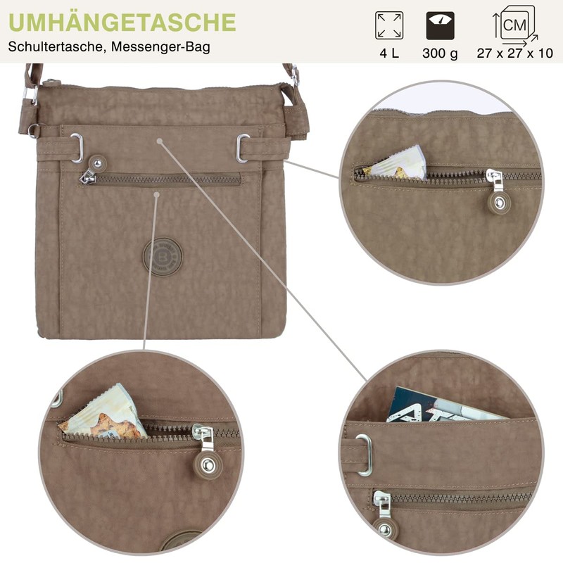 Sporty Shoulder Bag 3 Compartments Large Storage City Bag Travel