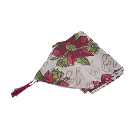 ZONADAH Christmas Table Runner180x35cm Christmas Table Runners with Red Flower Dinner Table Christmas Decorations Table Bedding Mat for Xmas Table Christmas Decorations