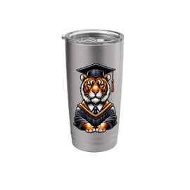 Cute Tiger Graduation Stainless Steel Insulated Tumbler