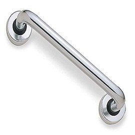 Merriway BH03939 Round Pull Handle with Roses Concealed Fix 300mm 12 inch - Polished Aluminium , Grey