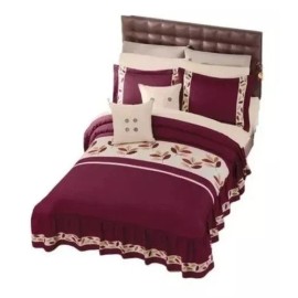 Colchas Concord Colcha Fundas Napoli Matrimonial Microfibra Concord Color Vino