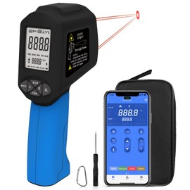 Infrared Thermometer Gun with Bluetooth APP -58°F to 2876°F, Digital 30:1 Dual Laser IR Temperature Gun, No Touch Pyrometer Thermal High Temp Guns for Cooking Kiln Engine Forging Industrial Use