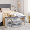 DINZI LVJ Shoe Storage Bench with Cushion, Cubby Shoe Rack