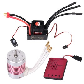 540 Brushless Motor & 120A ESC & Programming Card 3650 5900KV Sensorless Motor Waterproof ESC Electronic Speed Controller Combo Set for 1/10 RC Car Truck