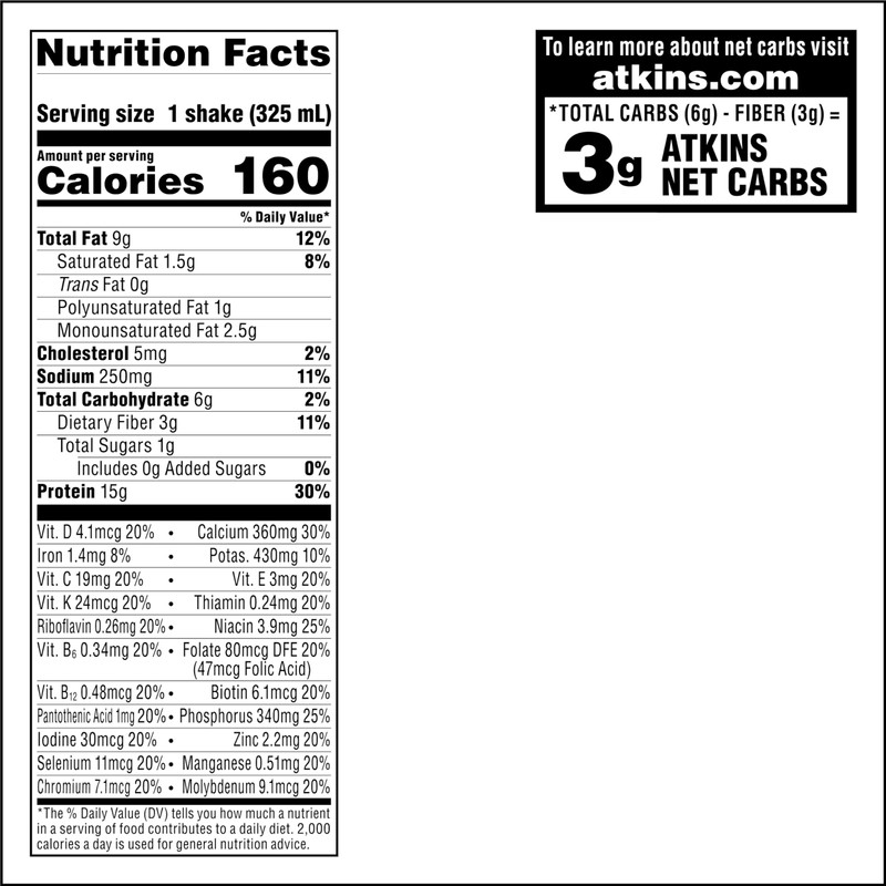 Atkins Café au Lait Iced Coffee Flavored Protein Shake, High