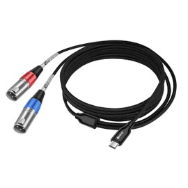 Devinal USB C to Dual XLR Audio Cable, Type C to XLR Male Output Stereo Cord - 10 FT Adapter for Amplifier, Speaker, Mixer Console, etc