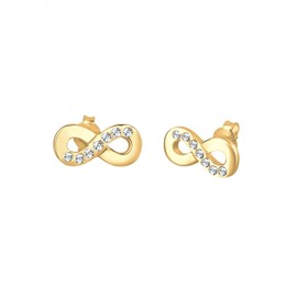 Elli Women's Earrings Infinity Design Simple with Crystals, Facet cut, Crystal