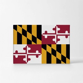 Smile Art Design Maryland State Flag Canvas Print State Capital of USA Flag Canvas Wall Art US State Flag Wall Art Home Decoration Living Room Dorm Office Decor Ready to Hang Made in USA 15x22