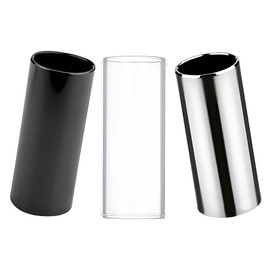 57lilina 3 Pieces Guitar Slide Ring, Medium Steel Brass Glass Finger Guitar Slides Tube for Electric Acoustic