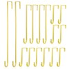 16 Pcs Over Door Hooks Wreath Hanger Metal Z,Champagne Gold